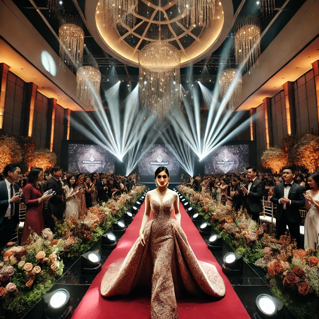 Pesona Luna Maya di Panggung Karpet Merah Fashion Show Megah di Surabaya