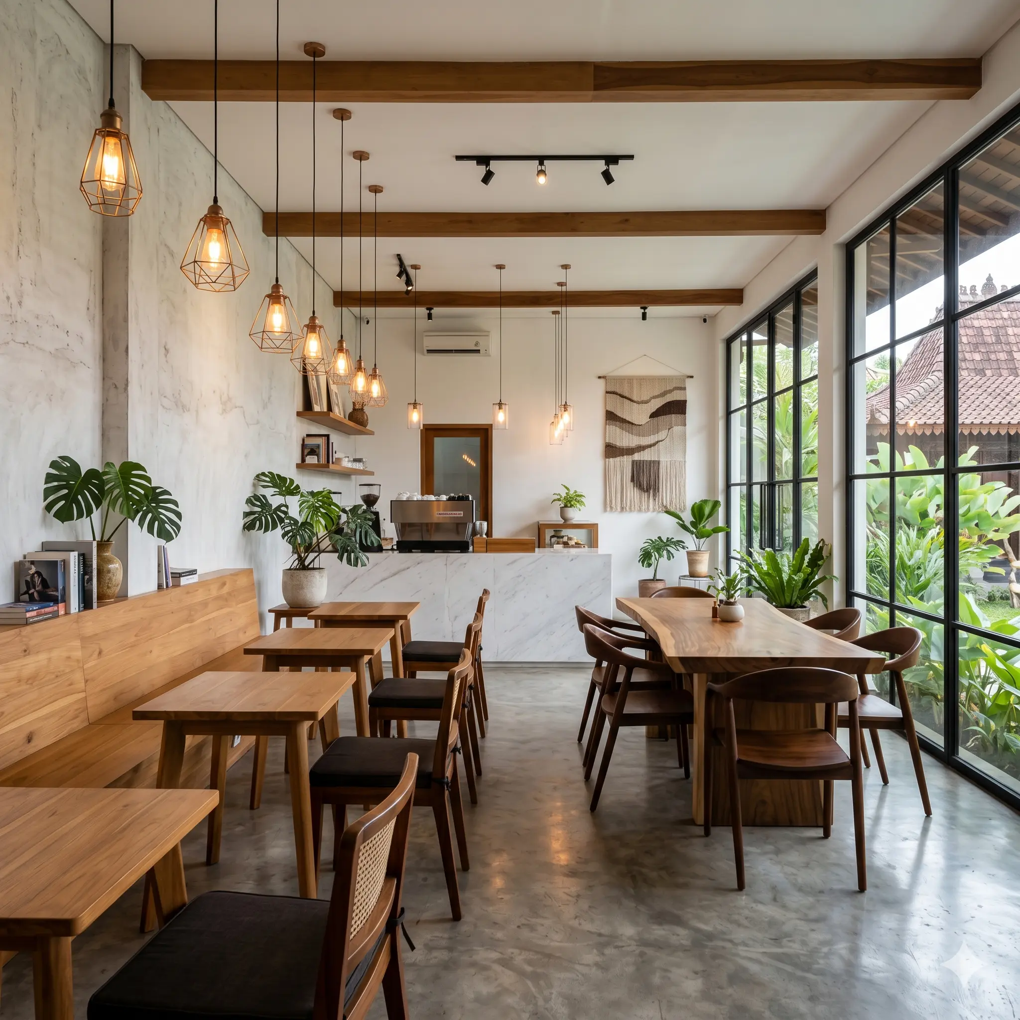 Desain cafe minimalis menghadirkan suasana yang lebih nyaman untuk bekerja maupun bersantai