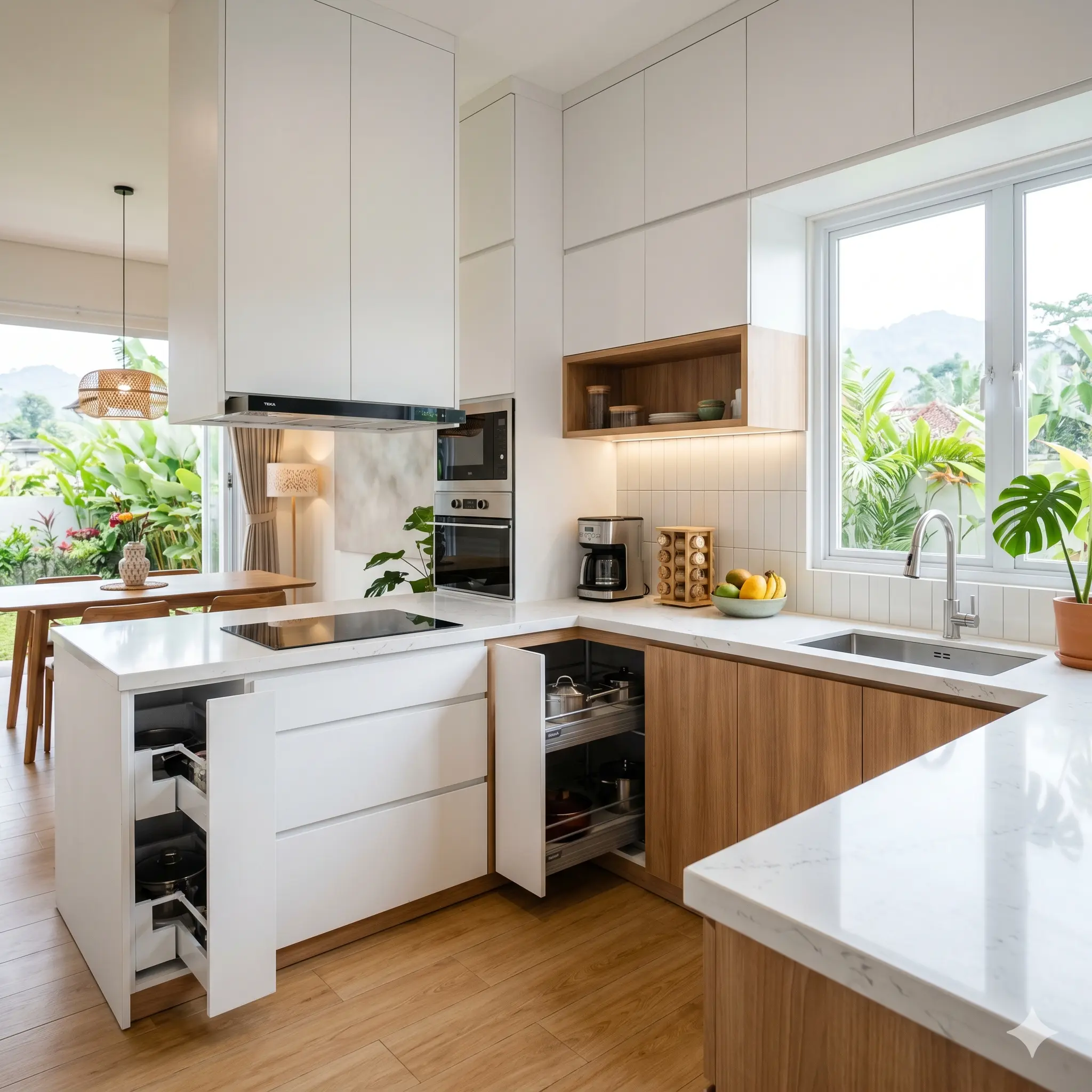 Renovasi dapur menghadirkan kitchen set modern dengan tampilan lebih rapi dan mudah dirawat