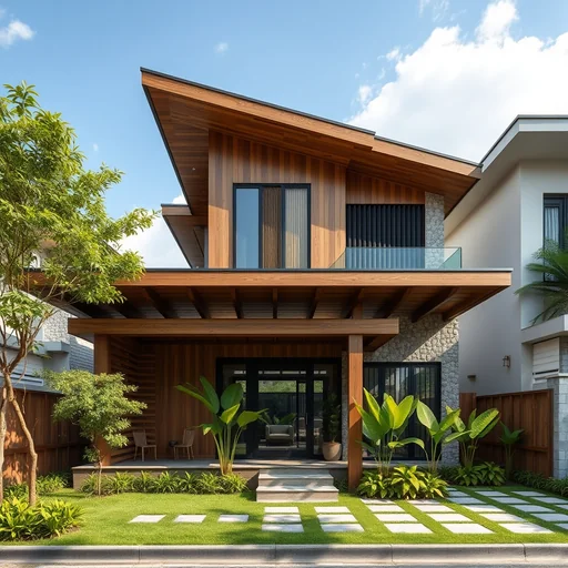 Batu Alam Dinding Teras Depan Rumah Minimalis Jakarta