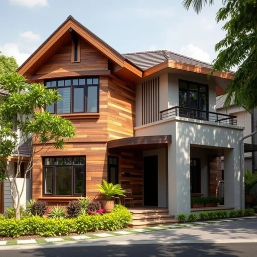 Dinding Batu Alam Depan Rumah Jakarta